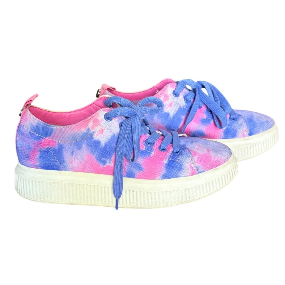 BP Sonny-Fab Pink Blue Tie Dye Fabric Platform Sneakers BPSONNY-FAB 9M